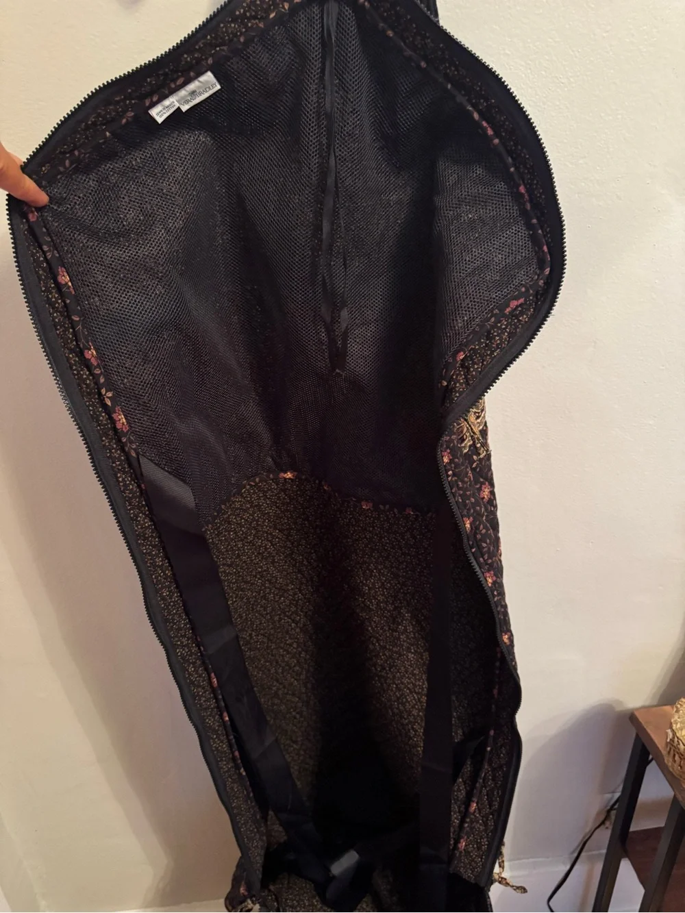 Vintage Vera Bradley Black Walnut Quilted Garment Bag with Paisley - Like New